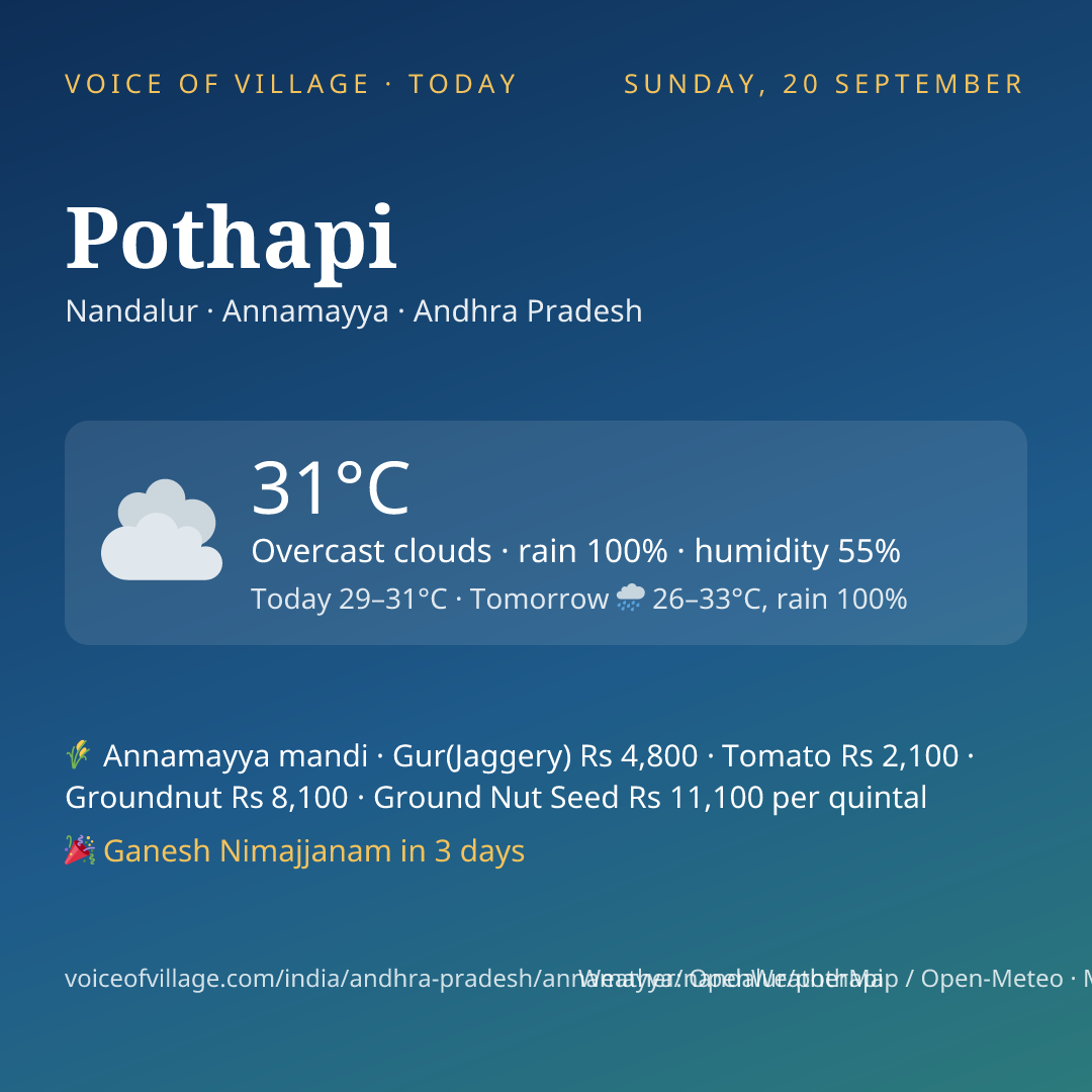 Pothapi today