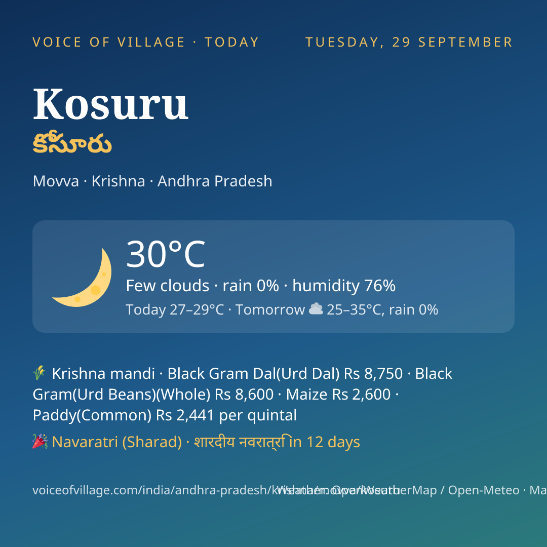 Kosuru today