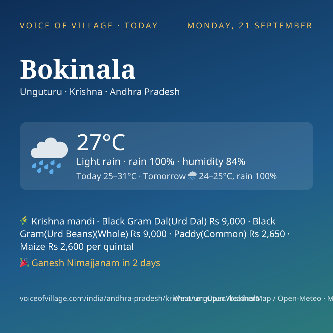 Bokinala today