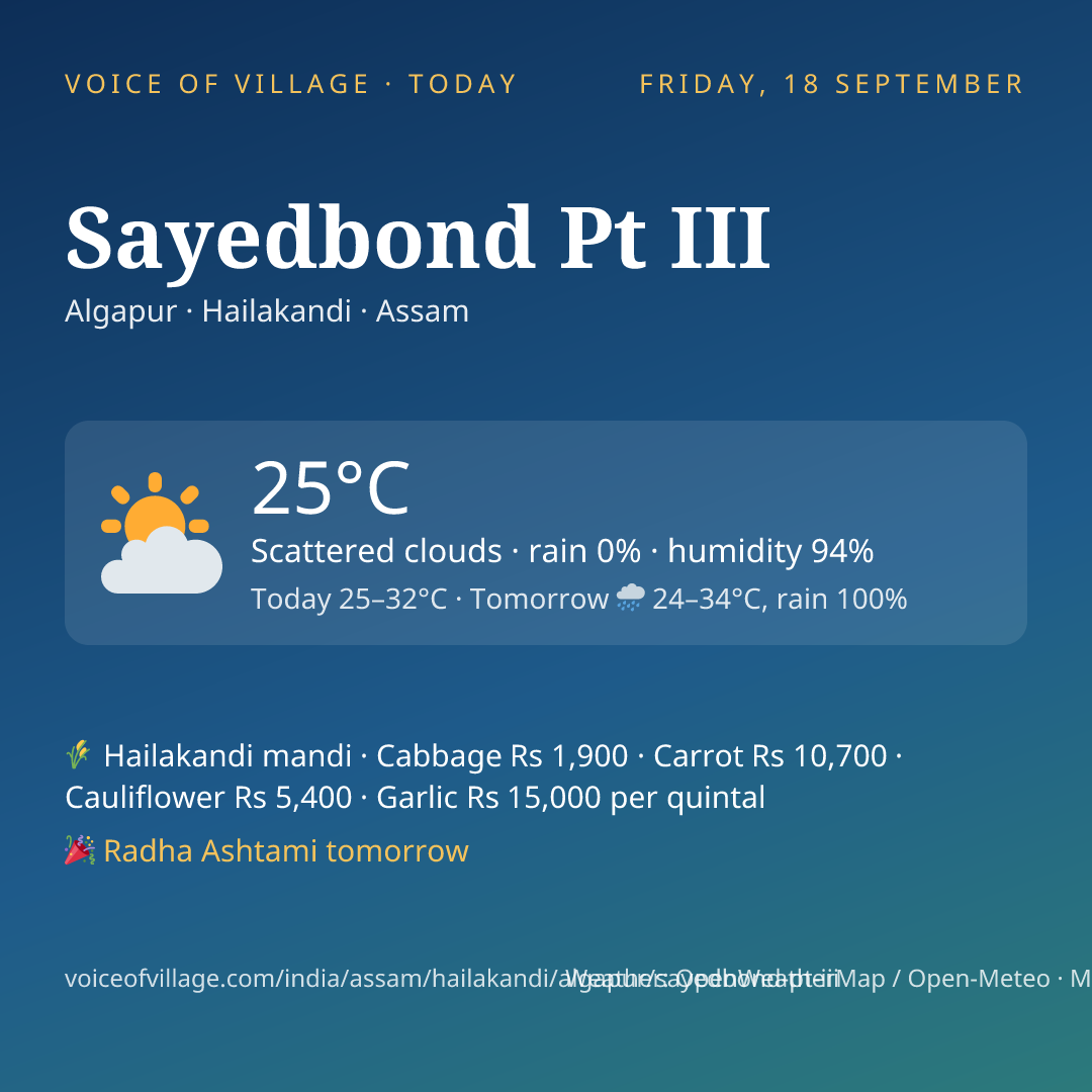 Sayedbond Pt III today