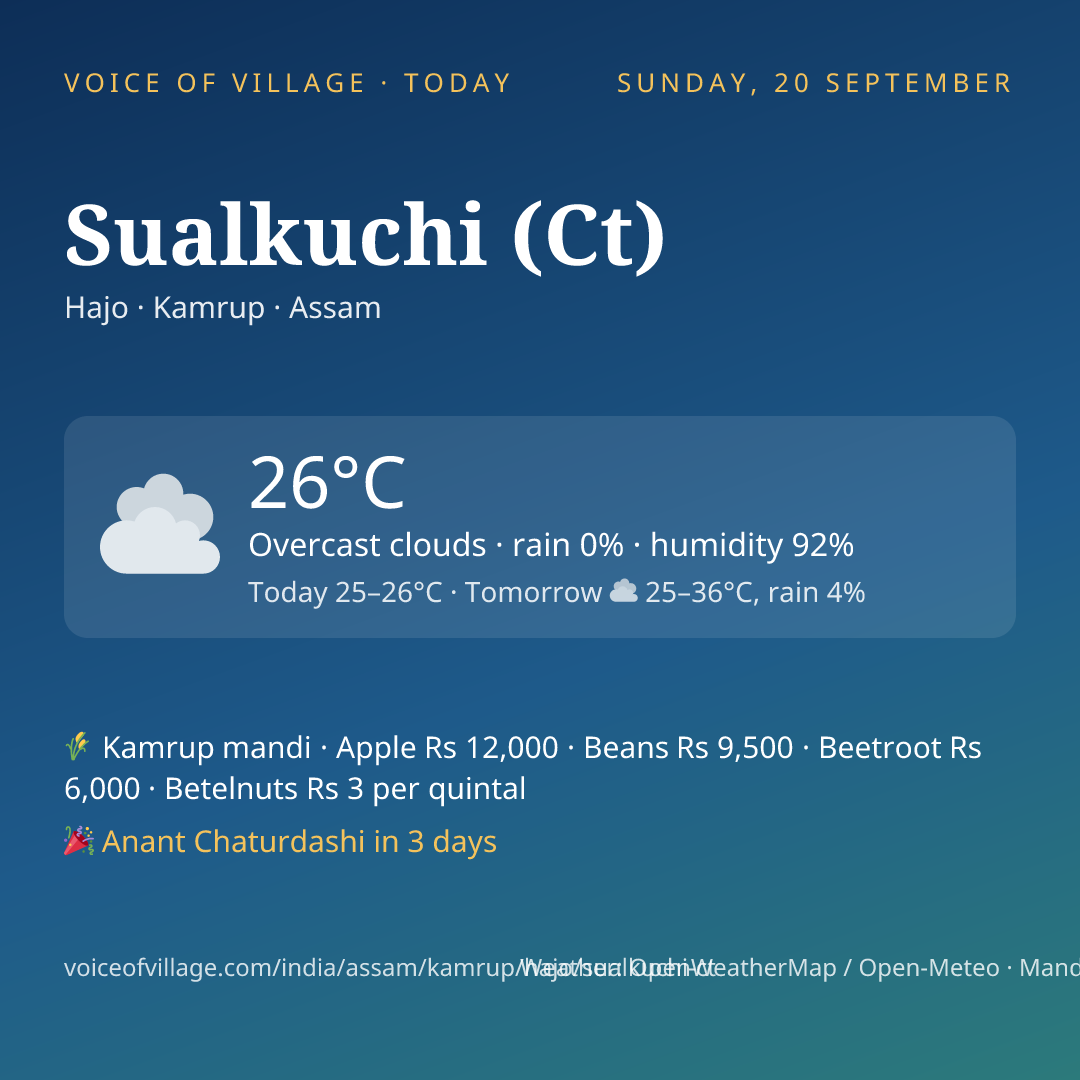 Sualkuchi (Ct) today