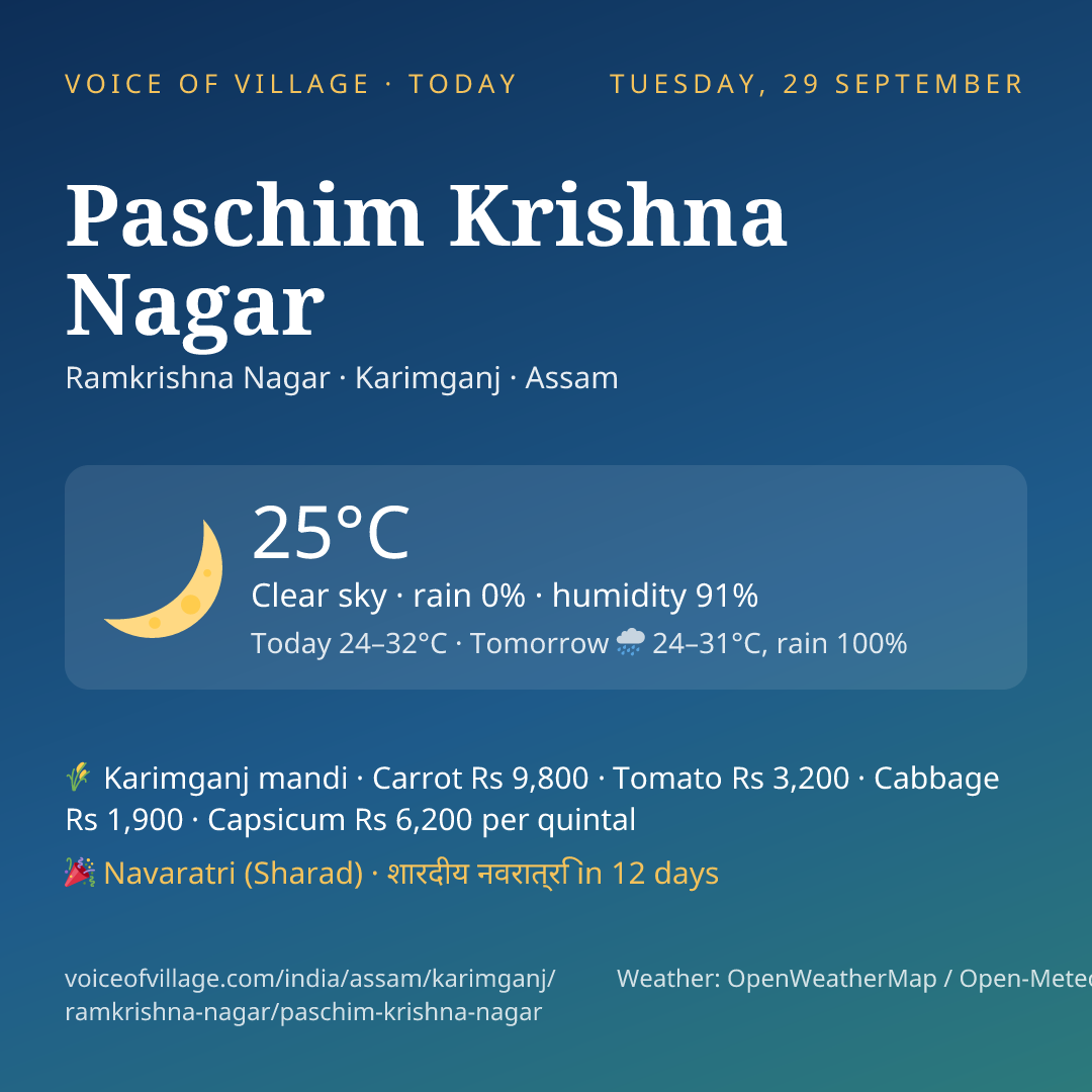 Paschim Krishna Nagar today
