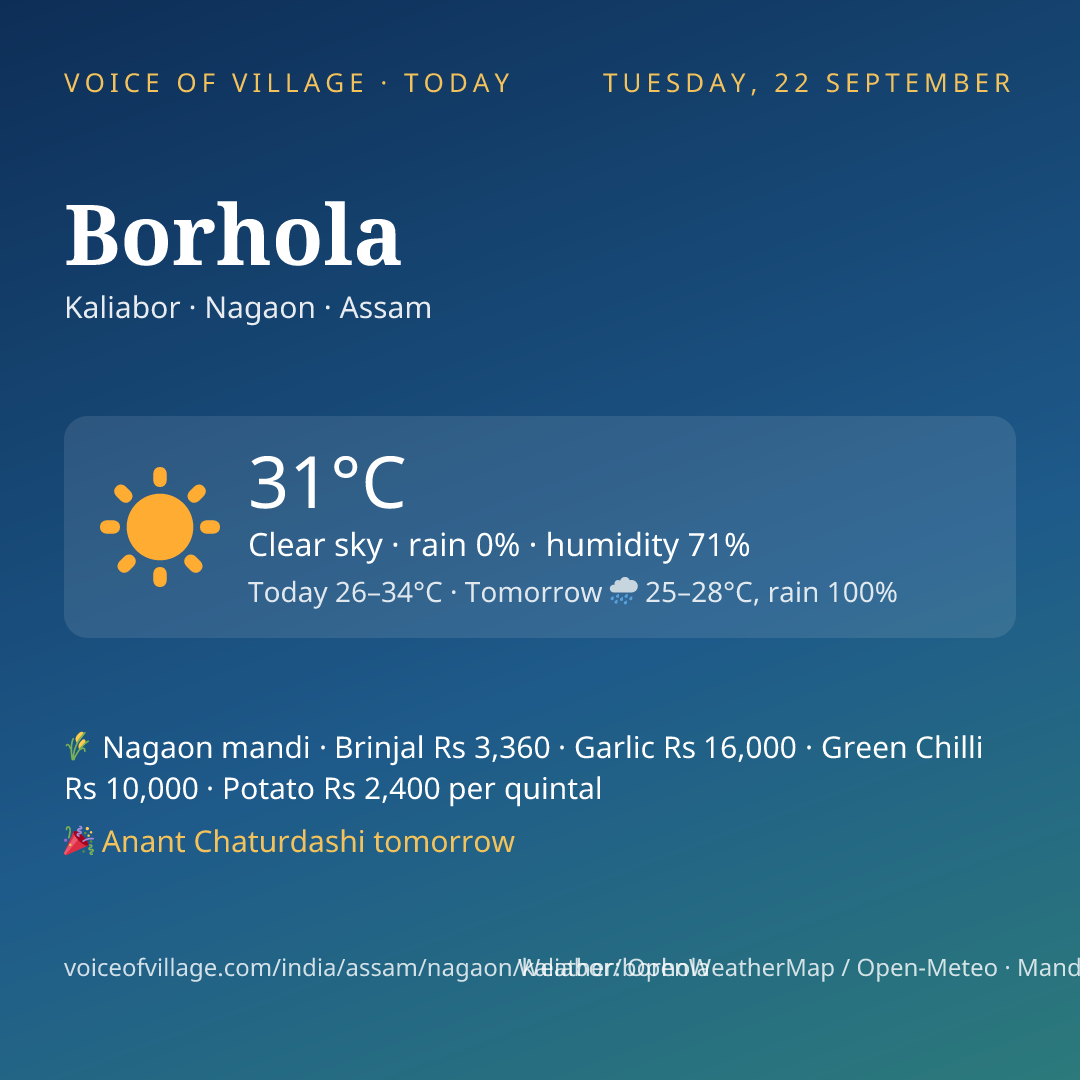 Borhola today