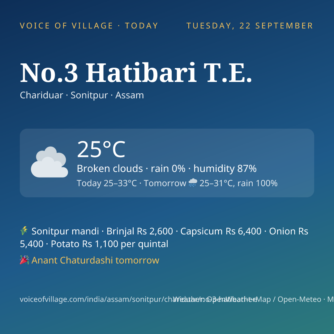 No.3 Hatibari T.E. today