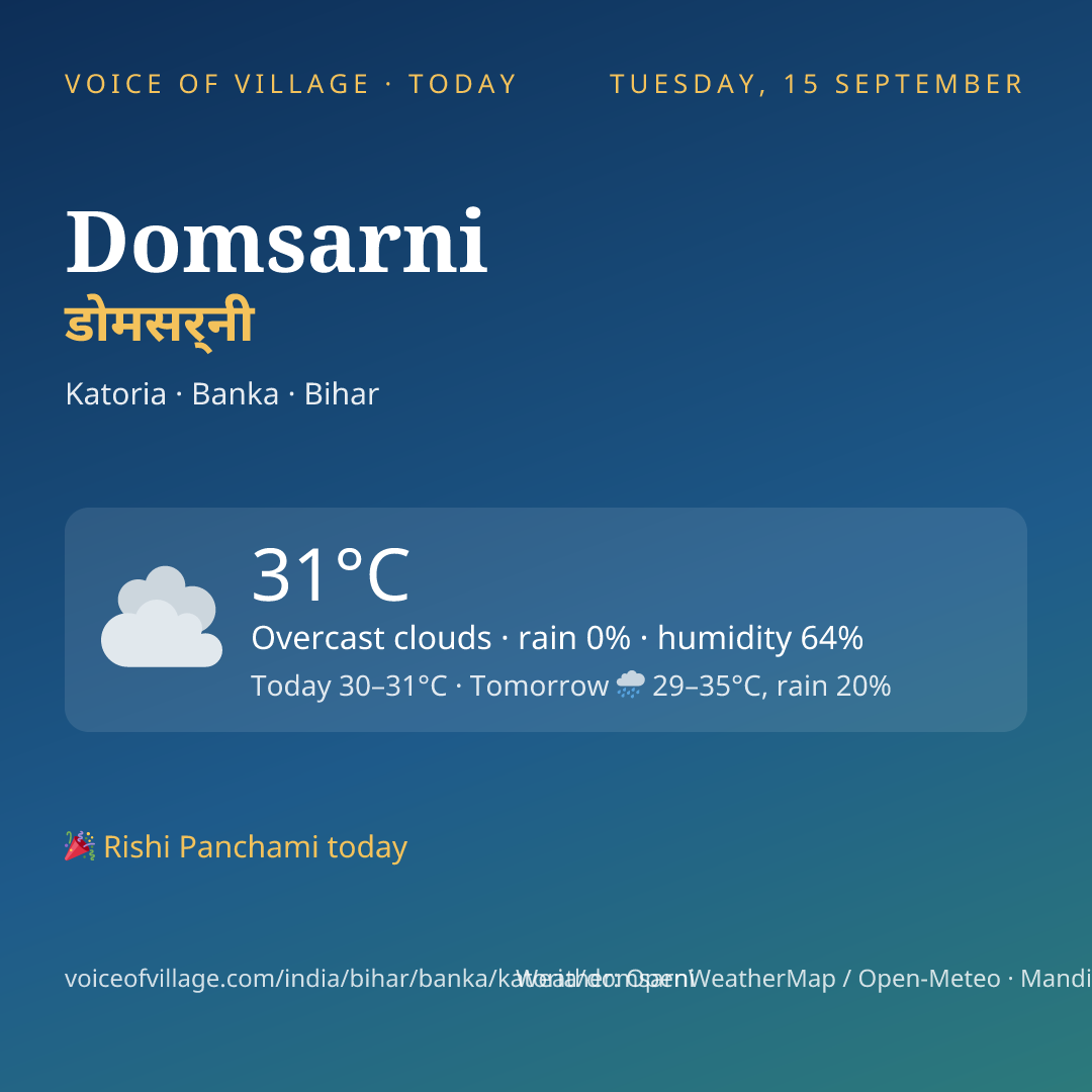 Domsarni today