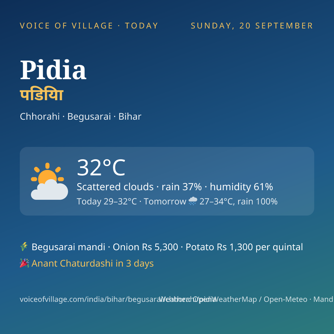 Pidia today
