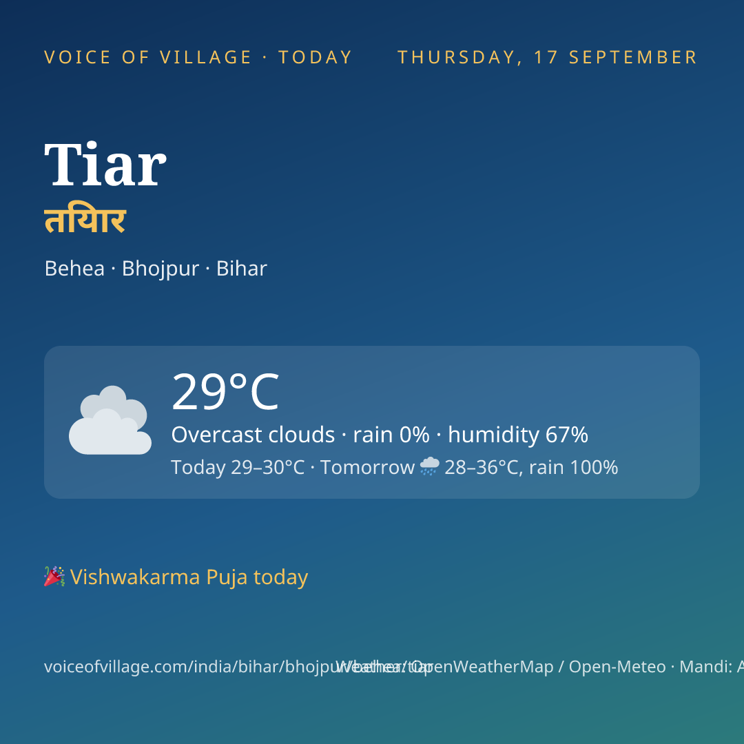 Tiar today