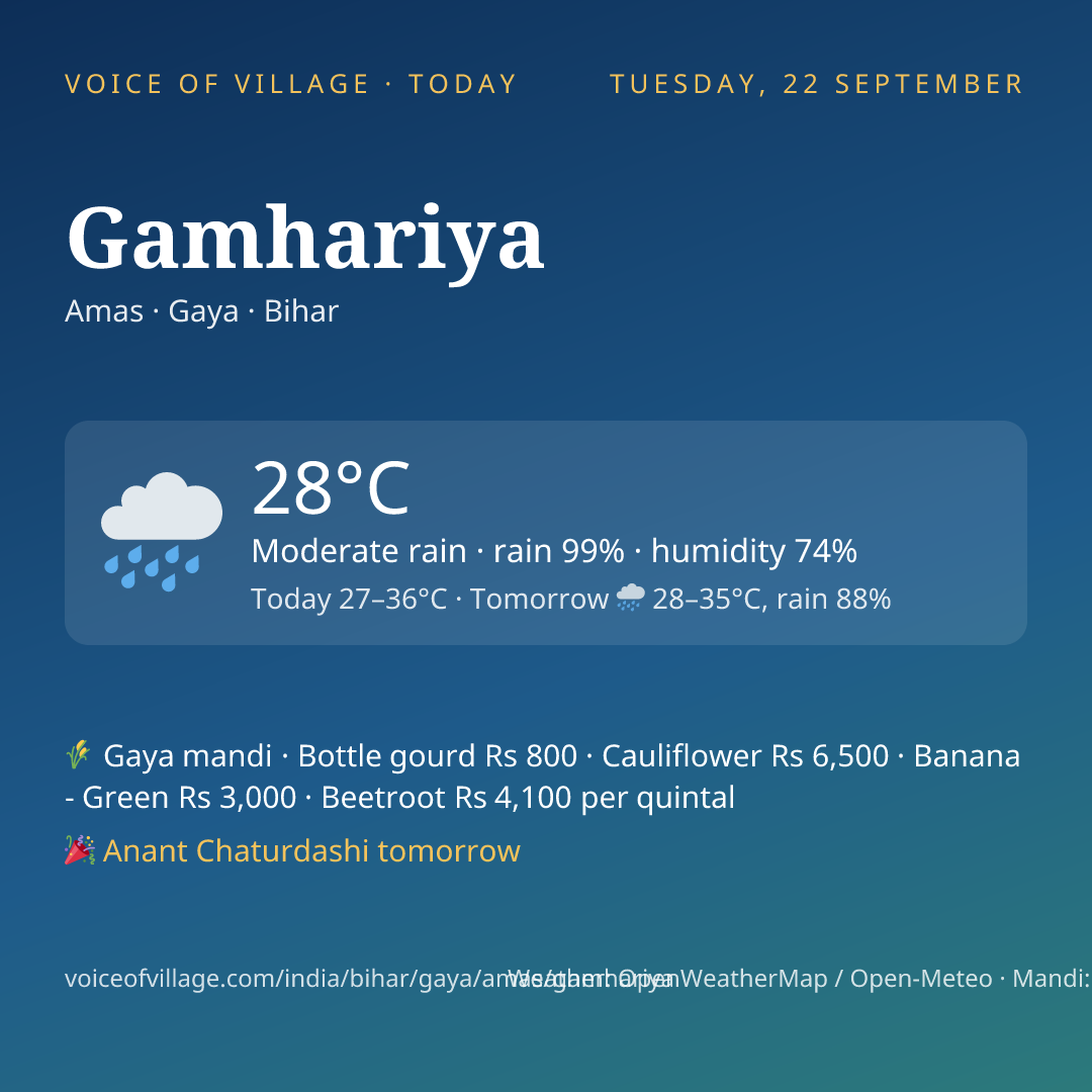 Gamhariya today