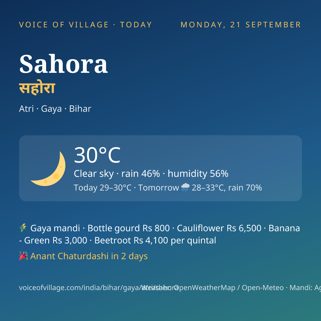 Sahora today