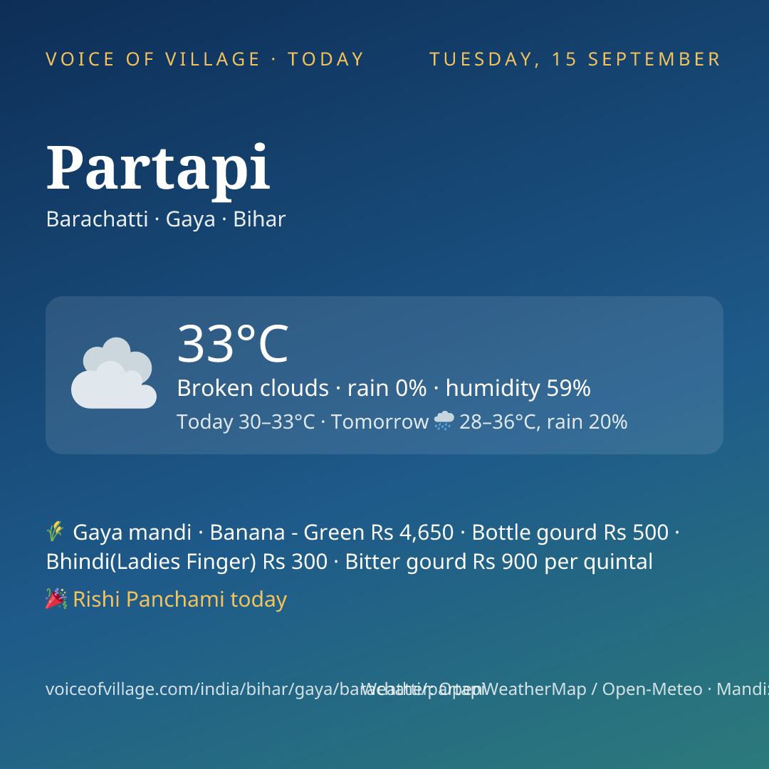 Partapi today