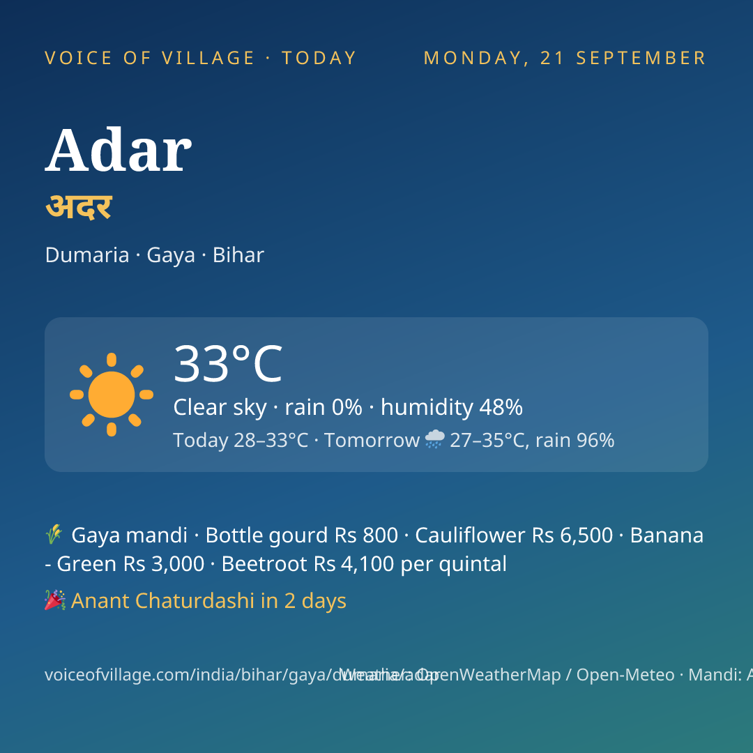 Adar today