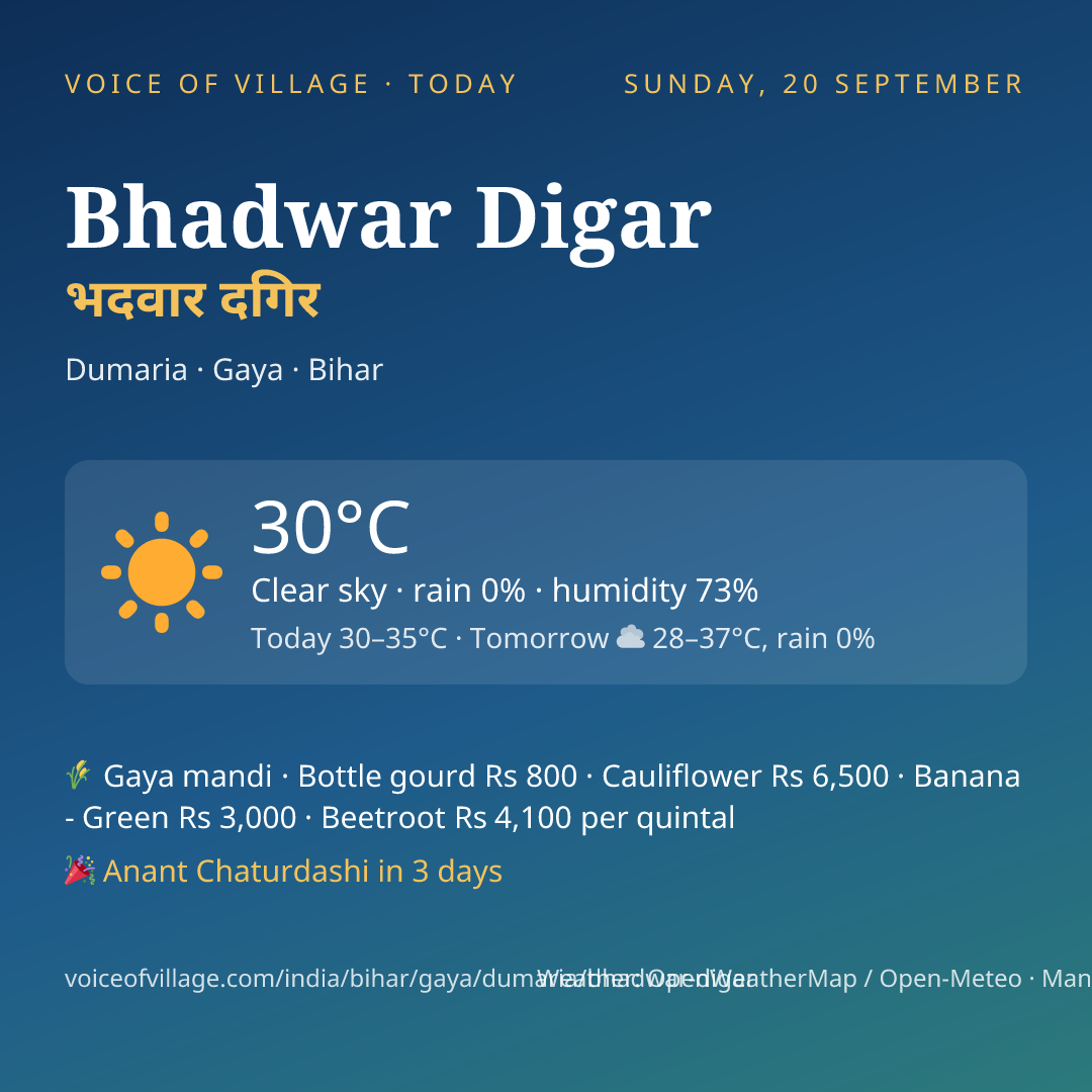 Bhadwar Digar today