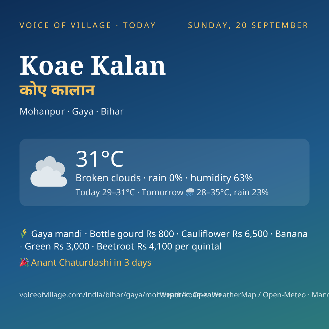 Koae Kalan today