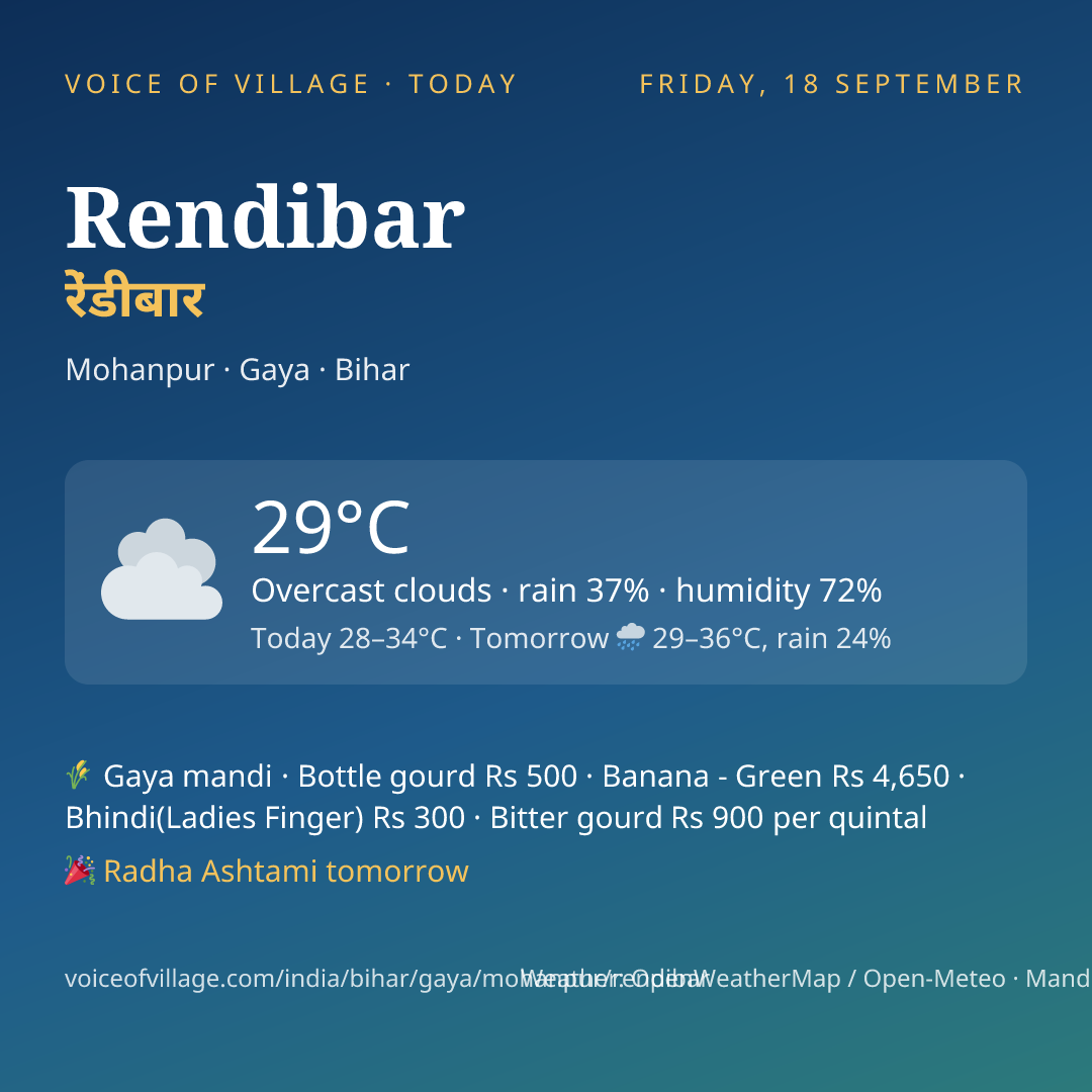Rendibar today