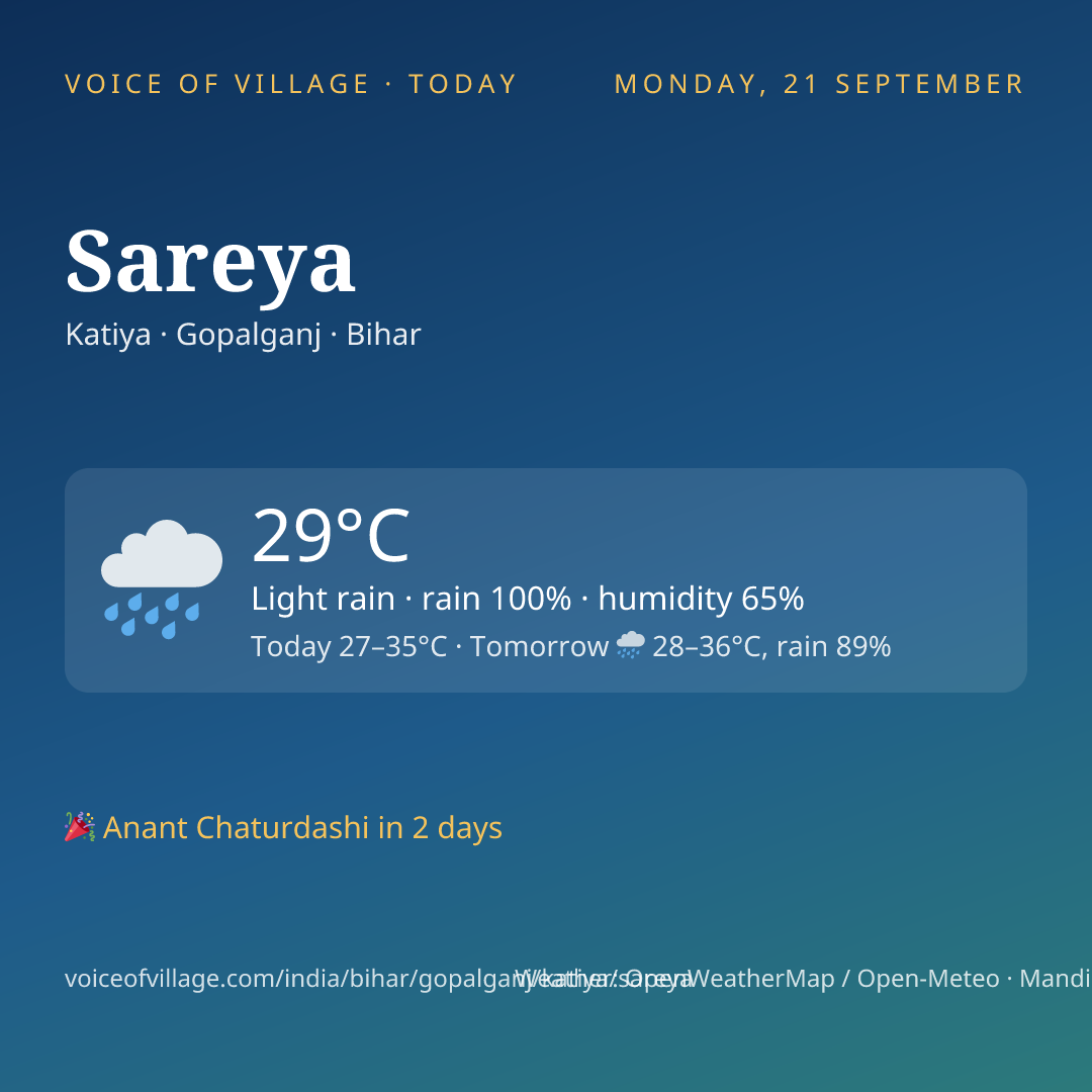 Sareya today