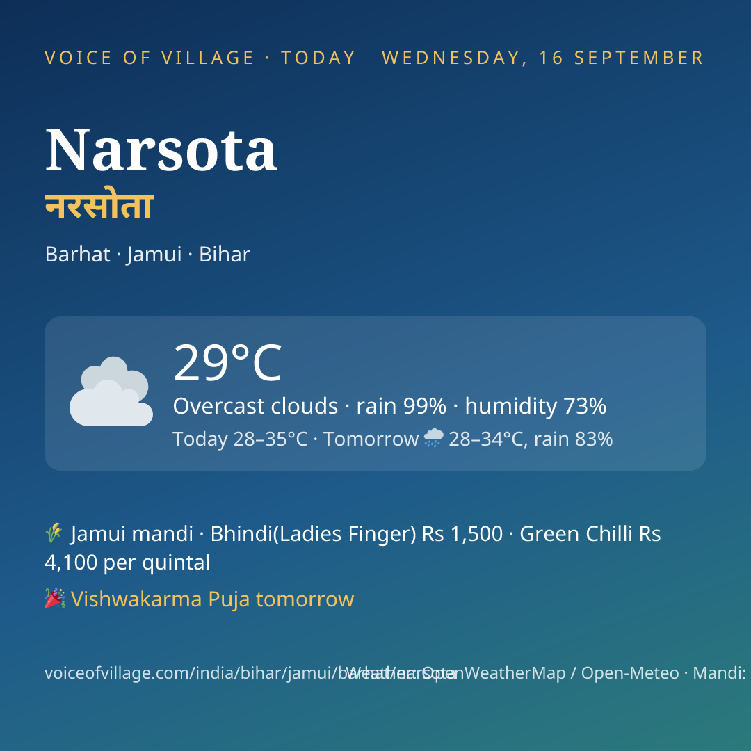 Narsota today