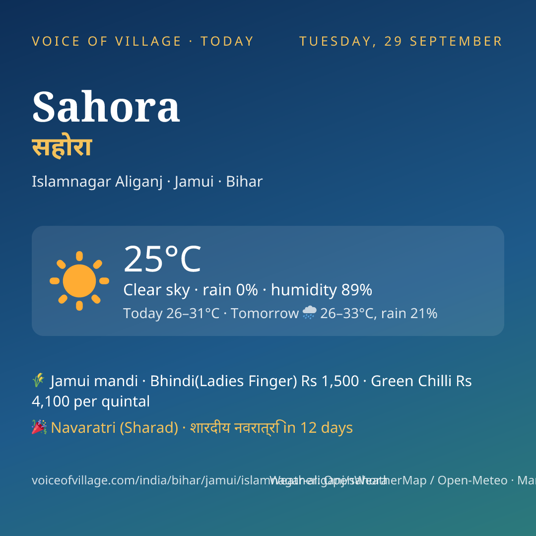 Sahora today