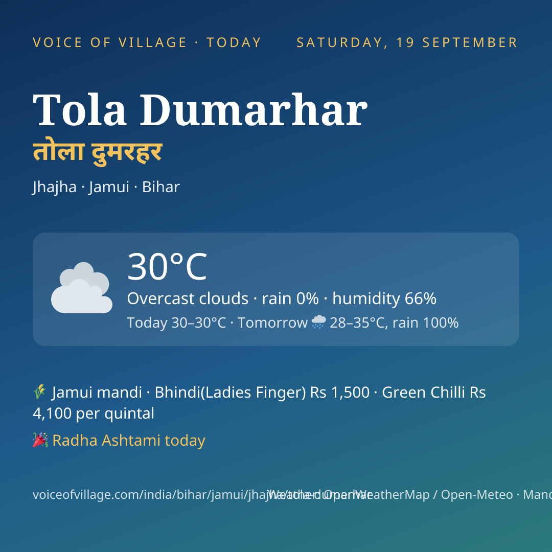 Tola Dumarhar today