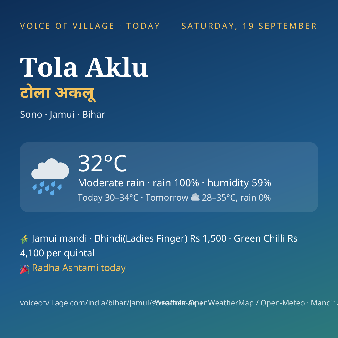 Tola Aklu today