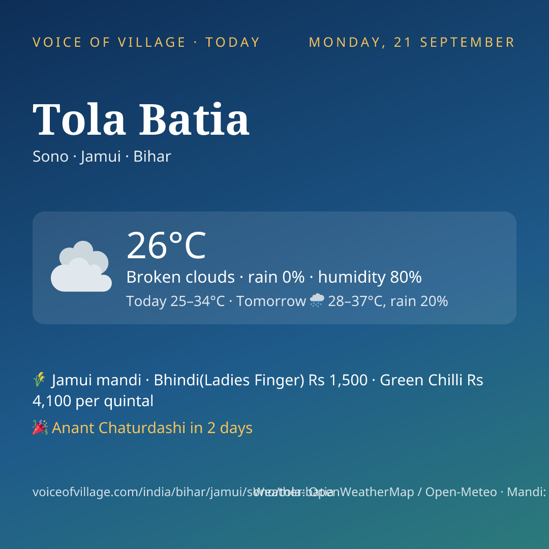 Tola Batia today