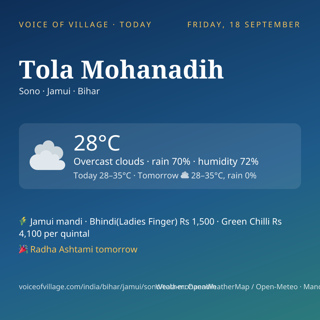 Tola Mohanadih today