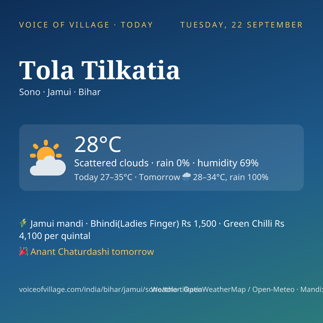 Tola Tilkatia today