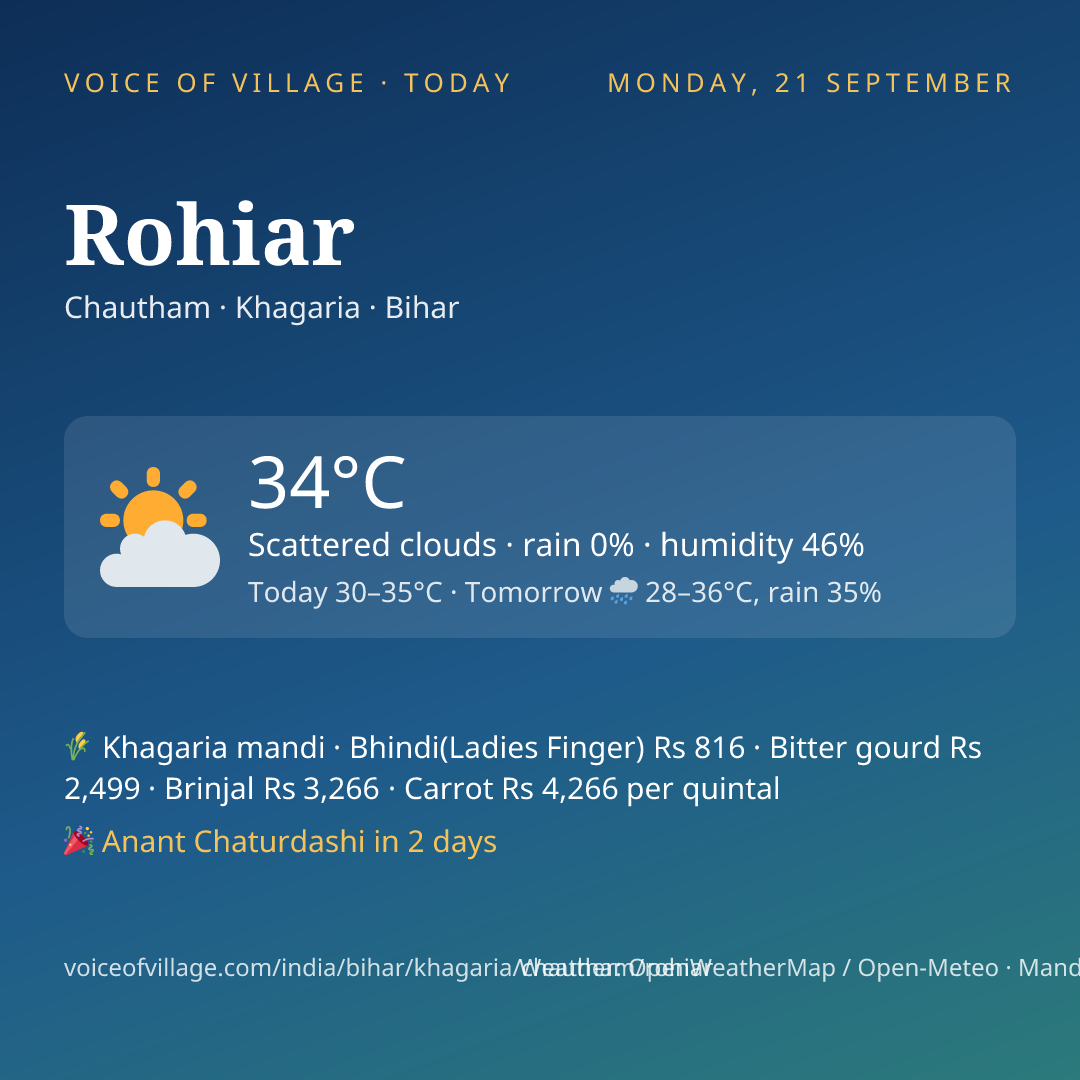 Rohiar today