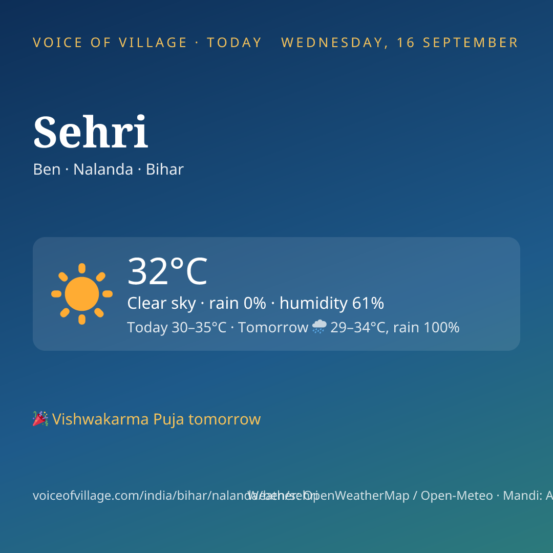 Sehri today