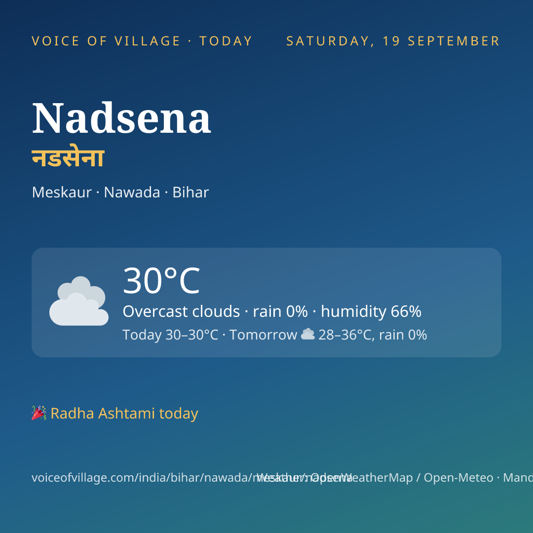 Nadsena today