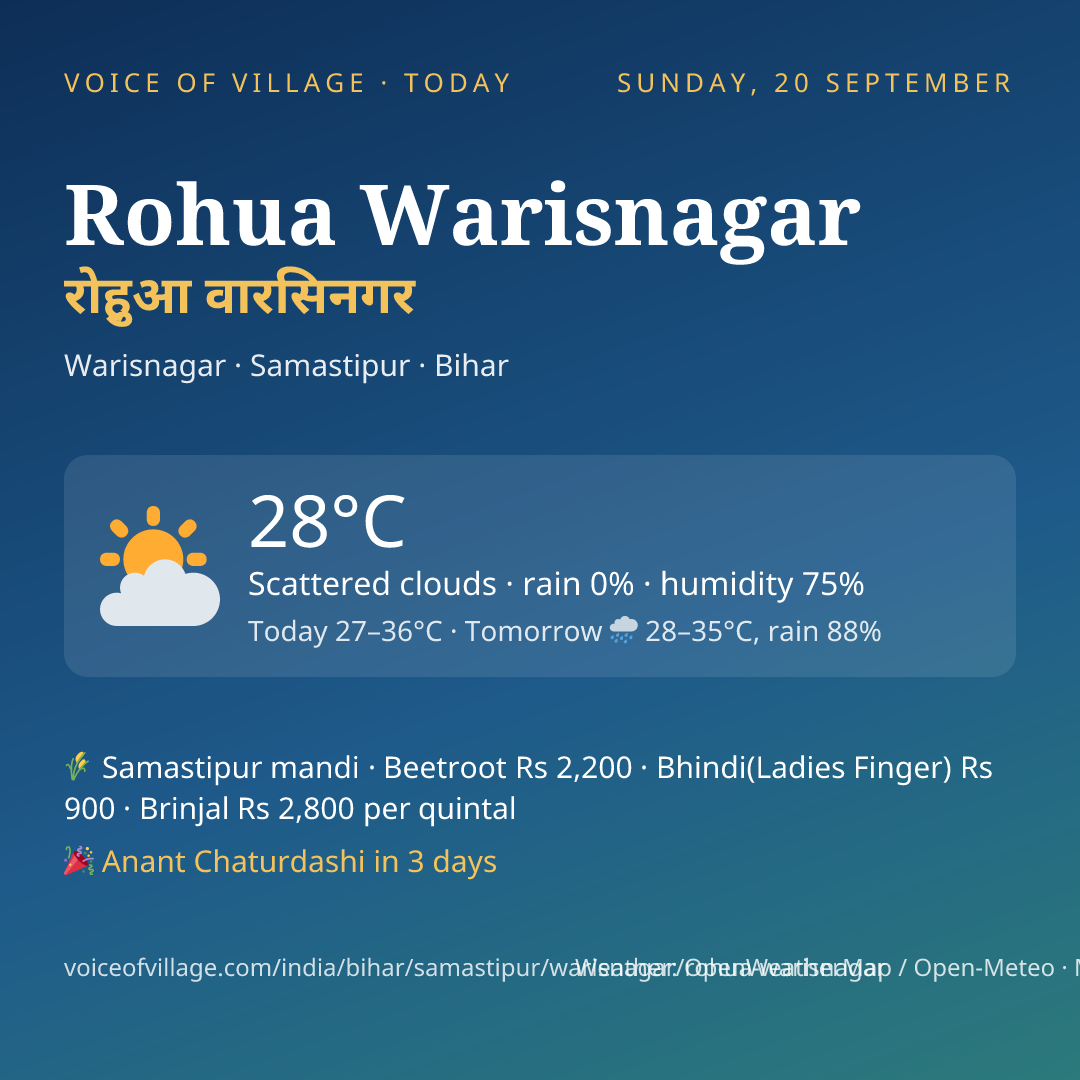 Rohua Warisnagar today