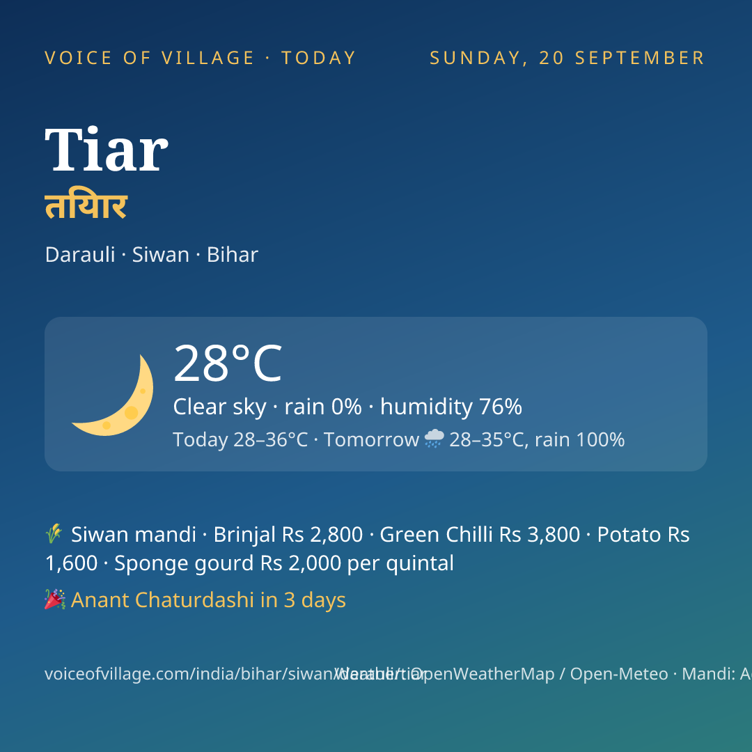 Tiar today