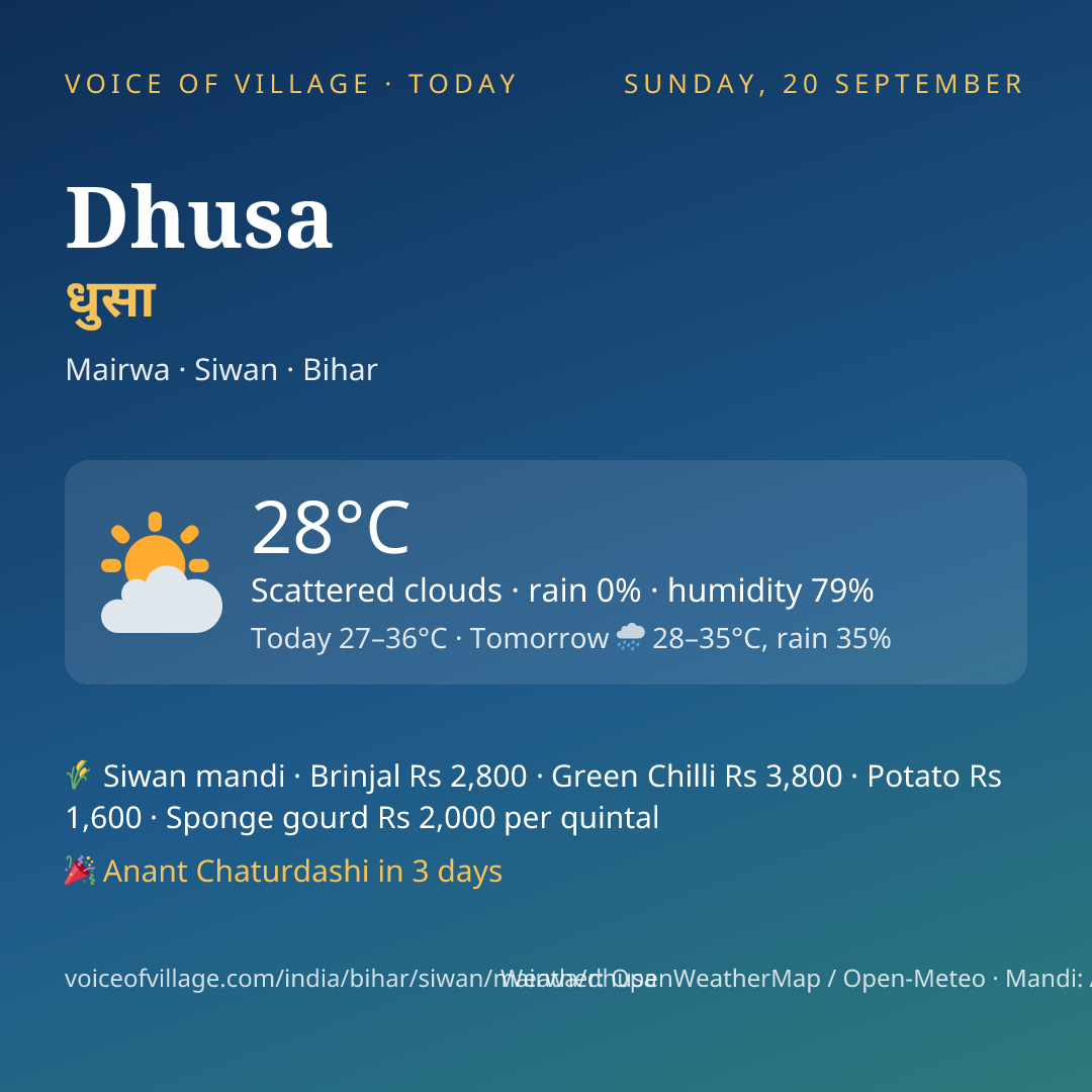 Dhusa today