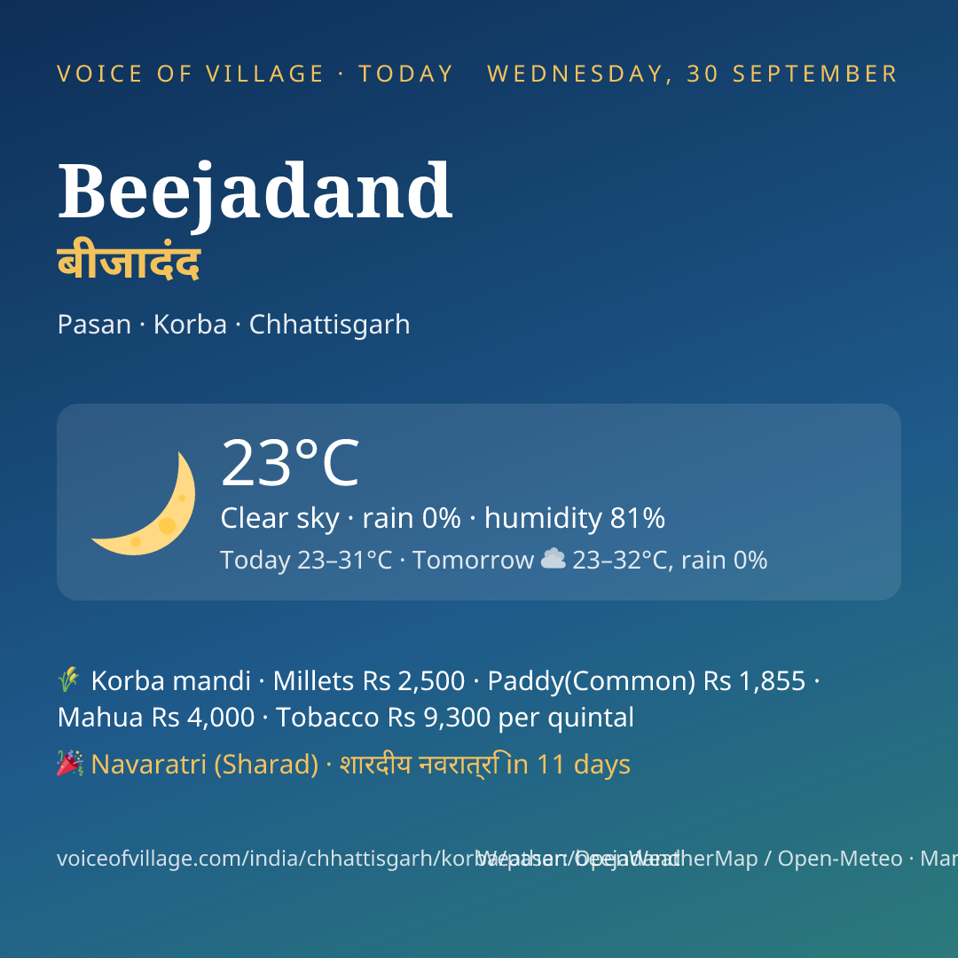 Beejadand today