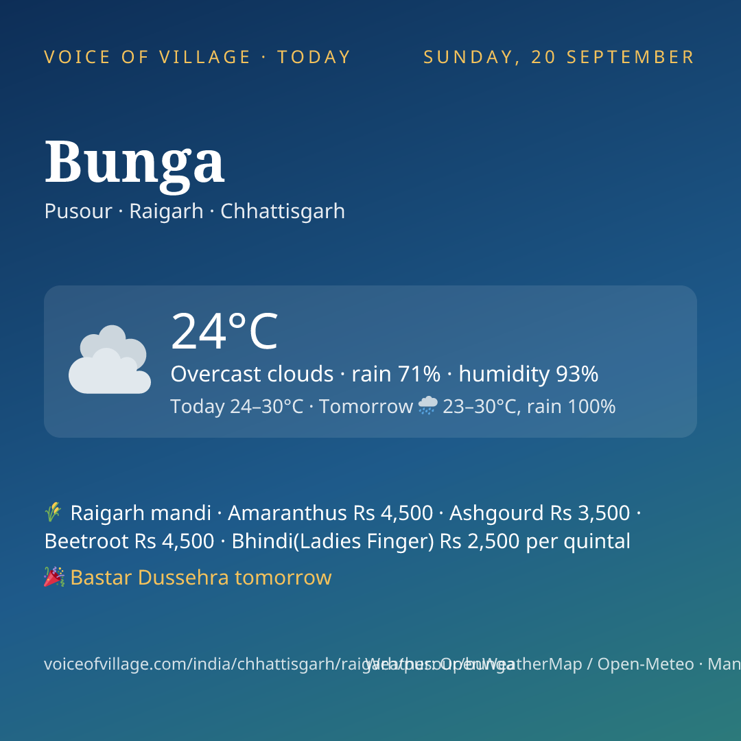 Bunga today