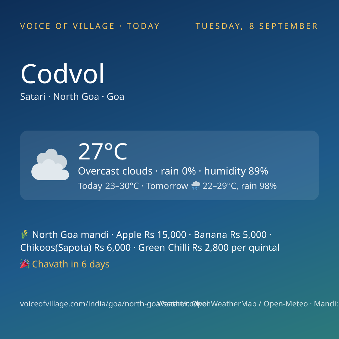 Codvol today