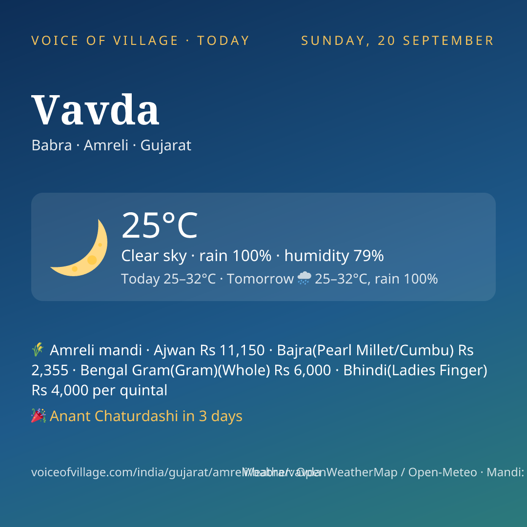 Vavda today
