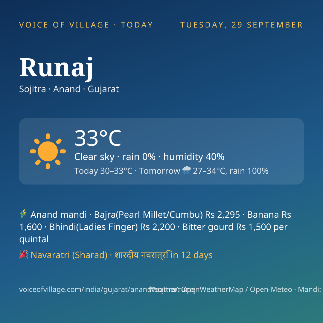 Runaj today