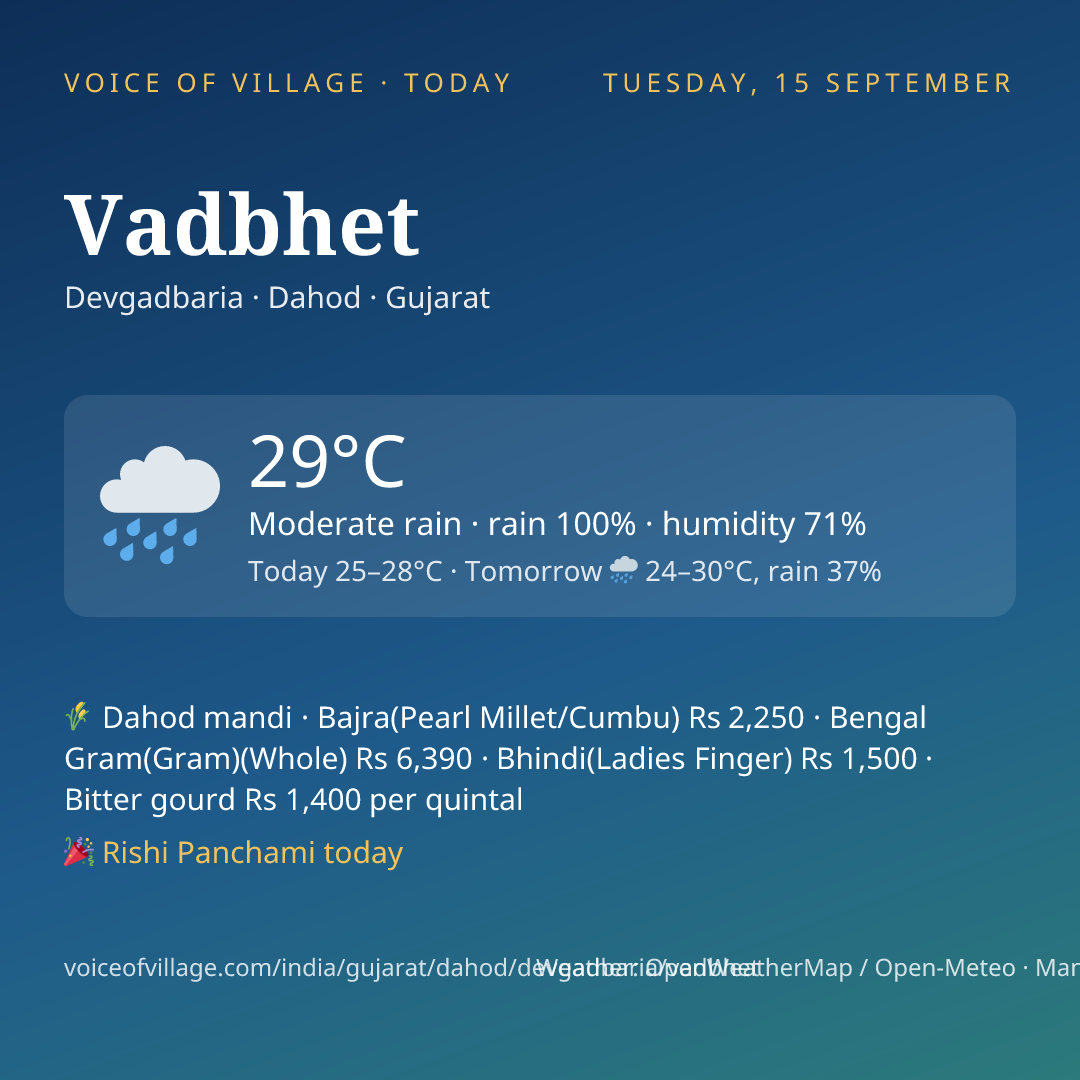 Vadbhet today