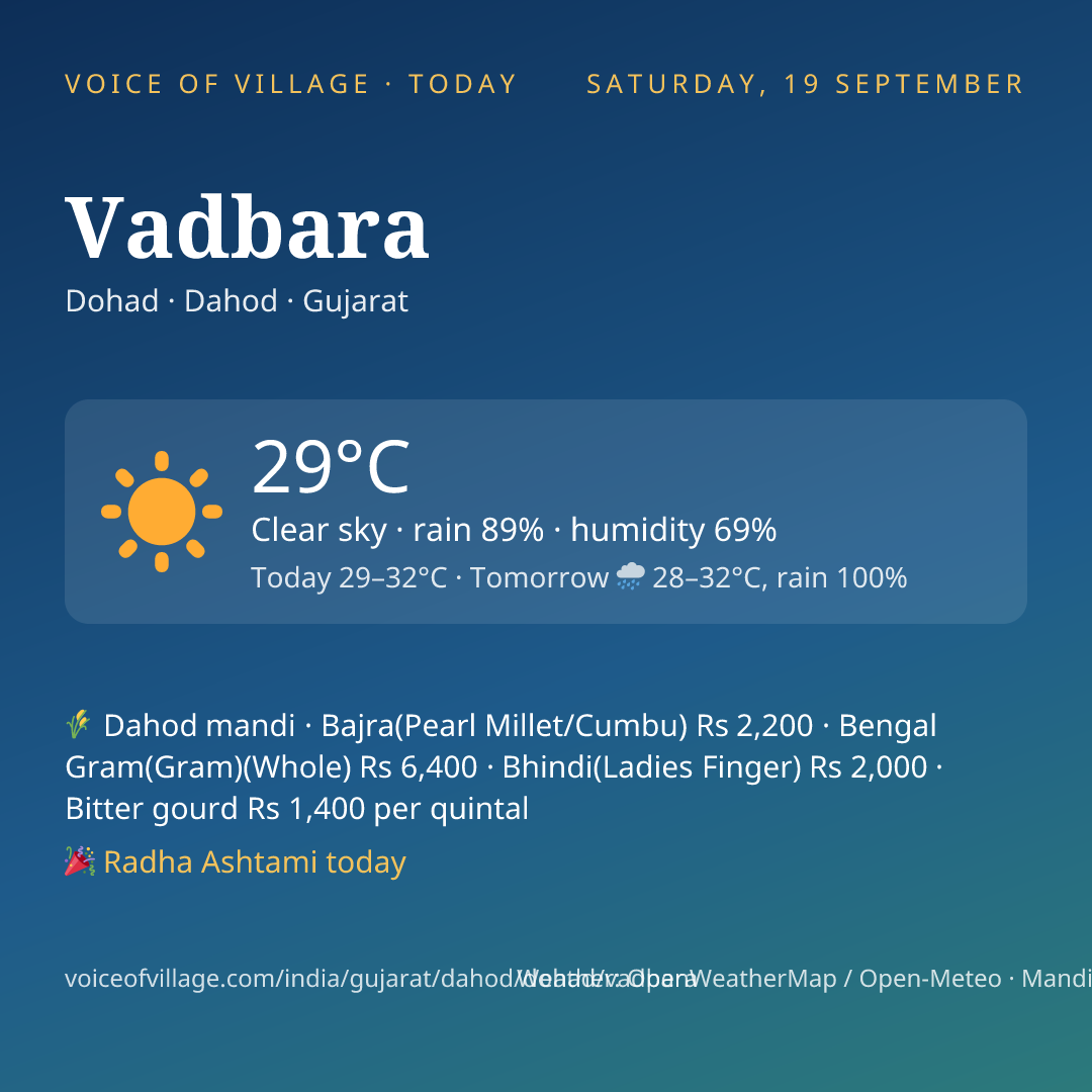 Vadbara today