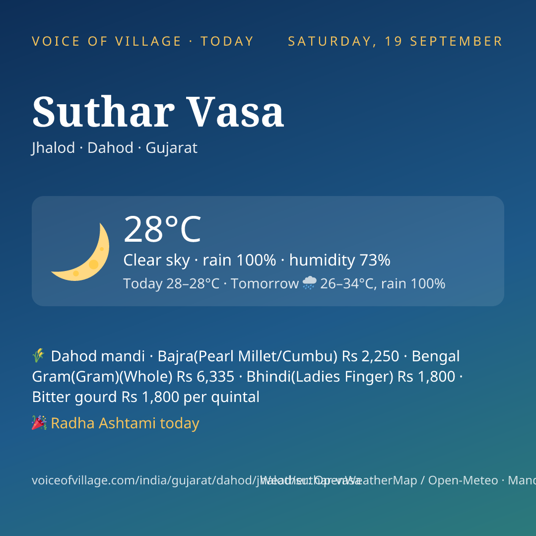 Suthar Vasa today