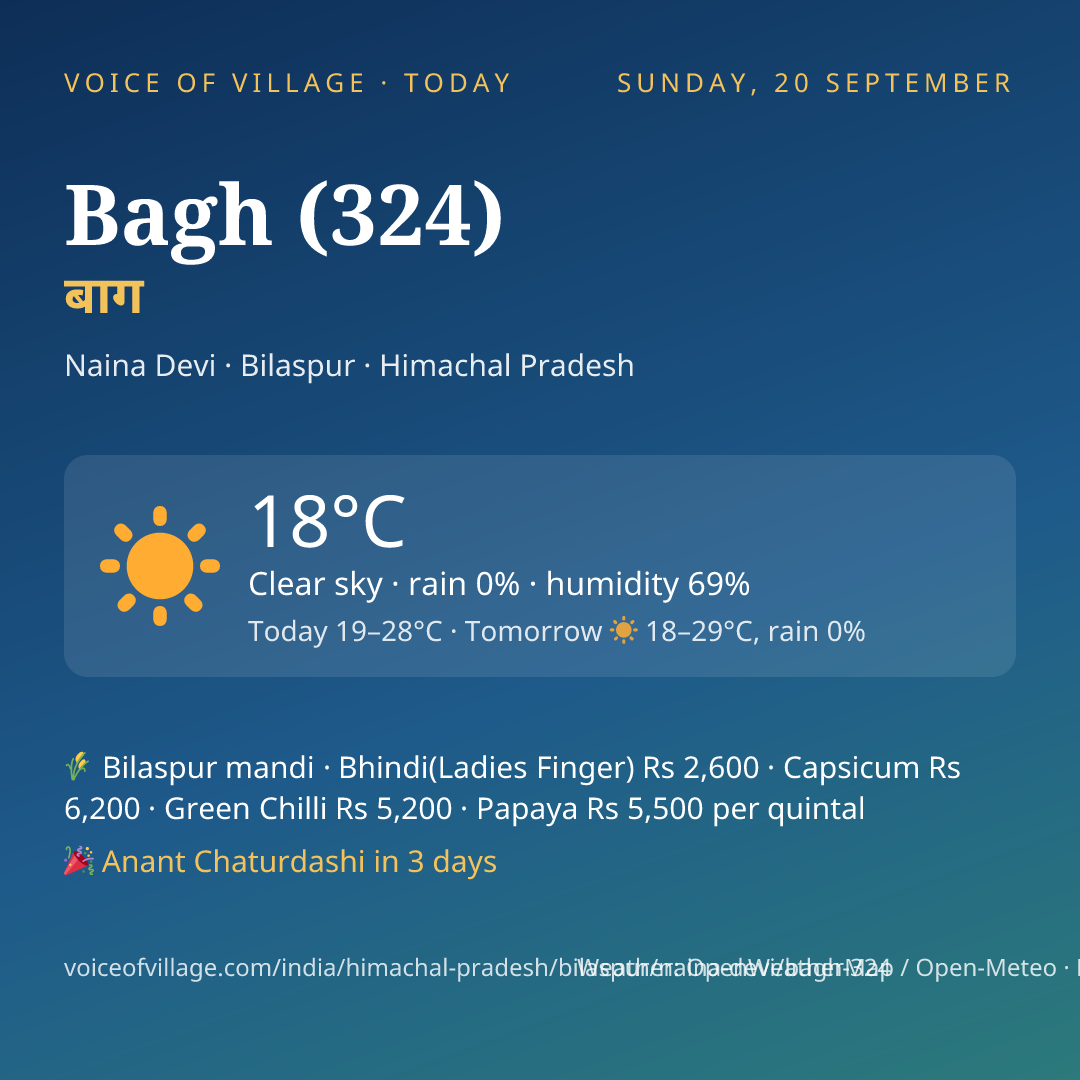 Bagh (324) today