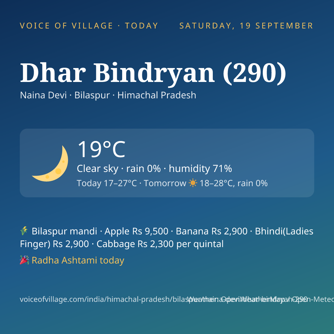 Dhar Bindryan (290) today