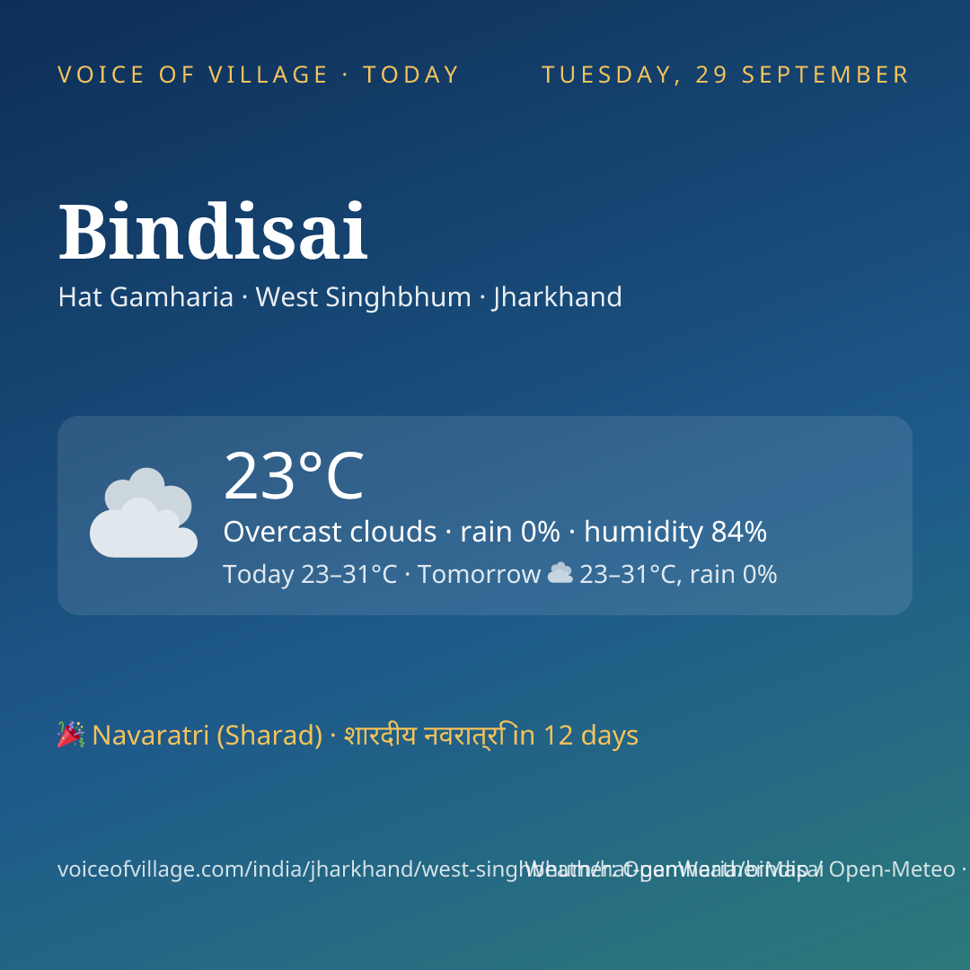 Bindisai today