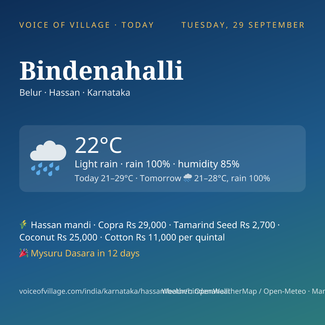 Bindenahalli today