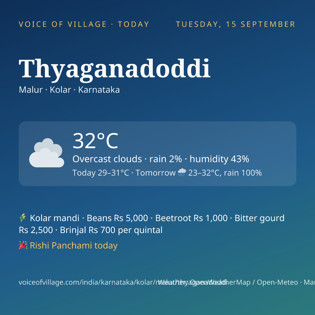 Thyaganadoddi today