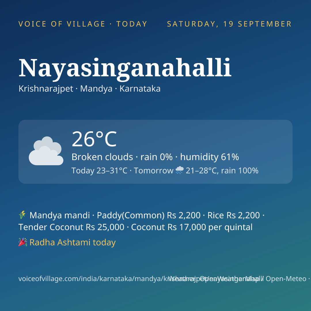 Nayasinganahalli today