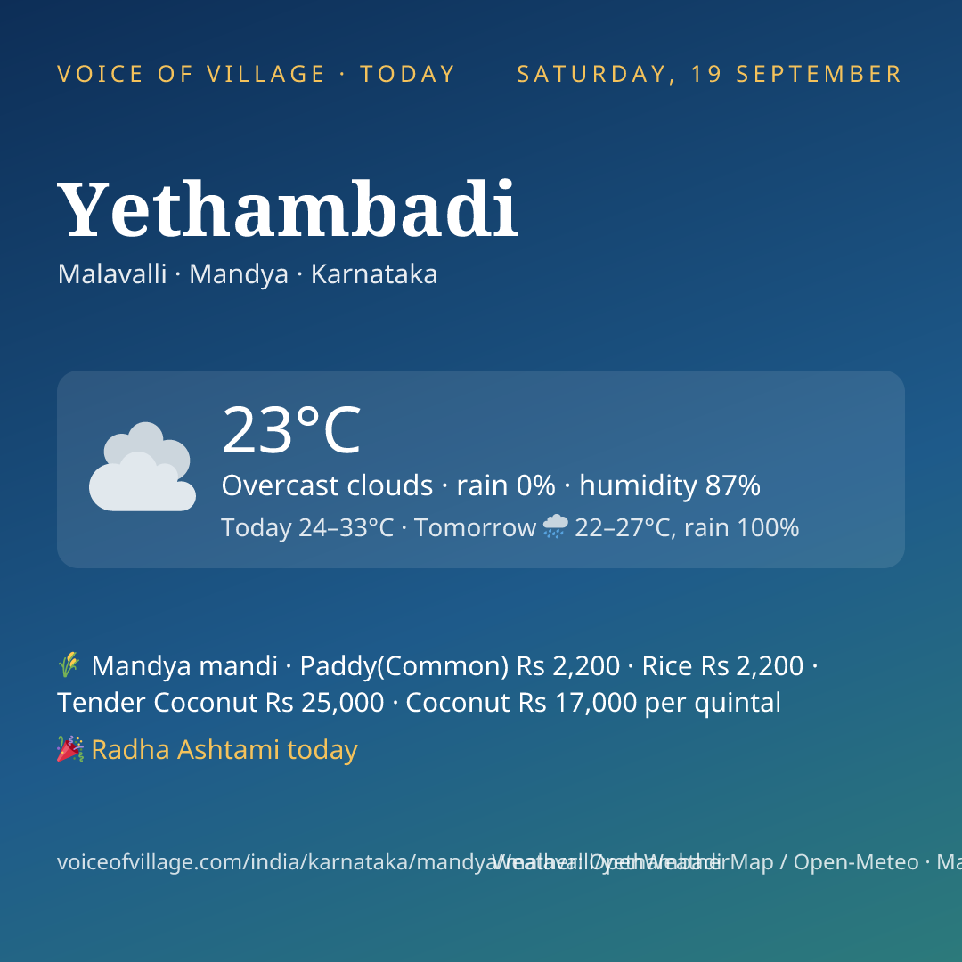 Yethambadi today