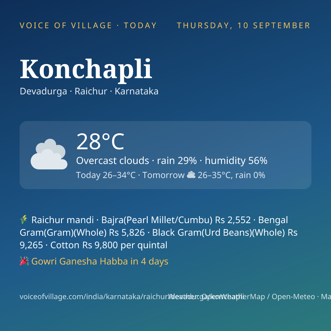 Konchapli today