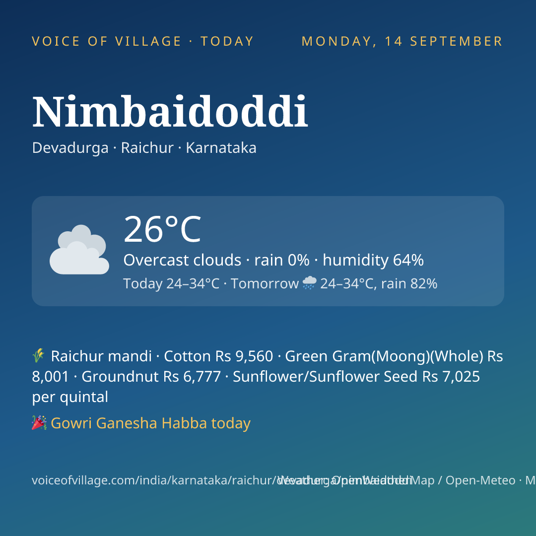 Nimbaidoddi today