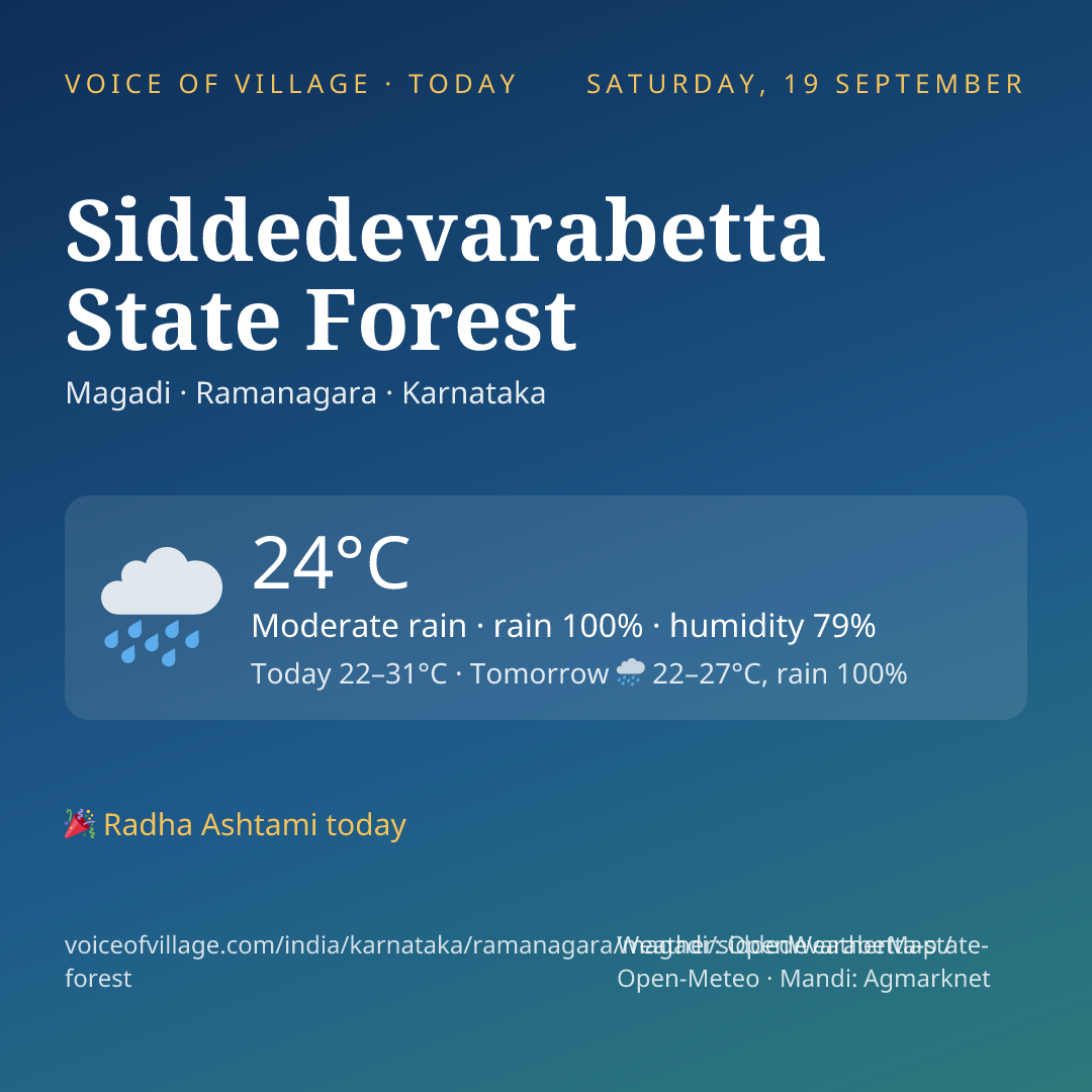 Siddedevarabetta State Forest today